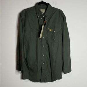 Beretta | Men’s Green Cotton Button Down Shooting Shirt Size Small NWT